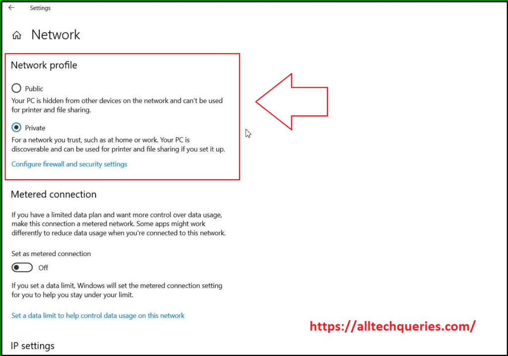 Private and Public Network Profile