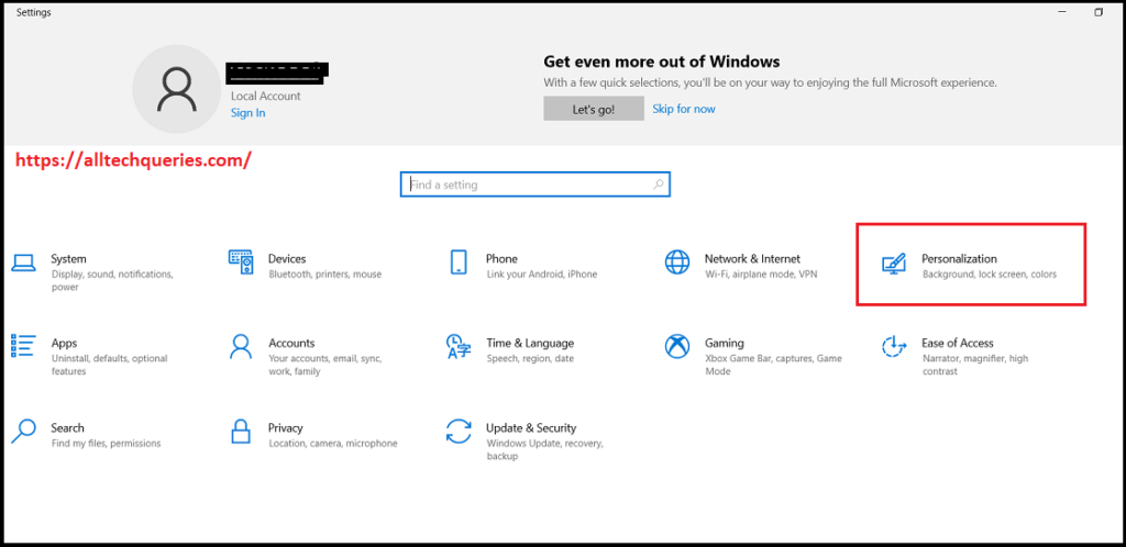 Windows 10 Settings