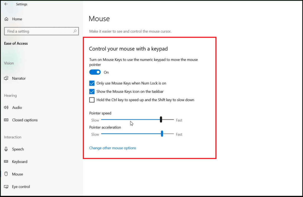 Control Mouse with Keyboard