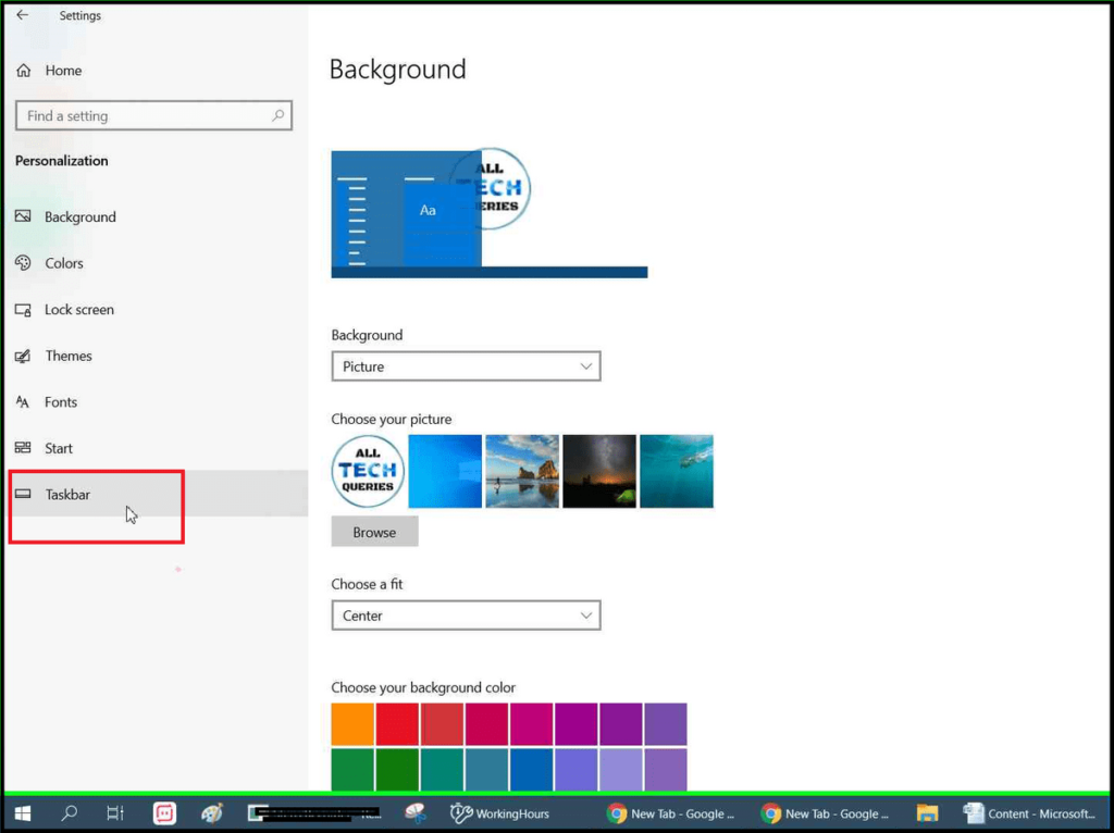 How to move Taskbar to bottom in Windows 10