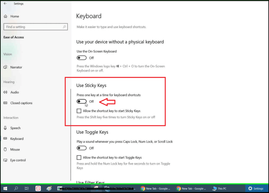 How to Turn Off Sticky Keys in Windows 10, Turn Off Sticky Keys, Turn Off Sticky Keys Warning Message