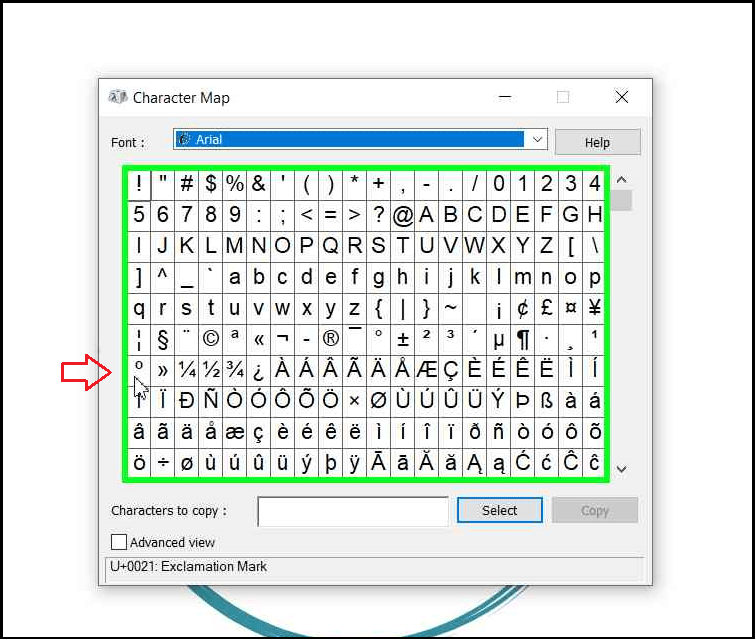 Character Map Tool