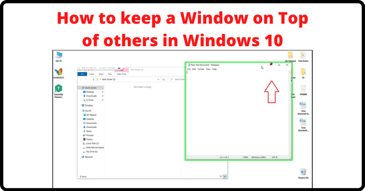 Window on Top, Window always on top, Always on Top Windows 10