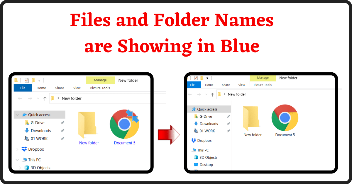 Files and Folder Names are Showing in Blue, Why are some Files and Folder Names are Showing in Blue, Files and Folder Names in Blue
