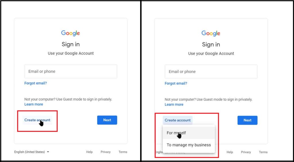 create a new Gmail account by mobile number, create a new Gmail account, create Gmail account