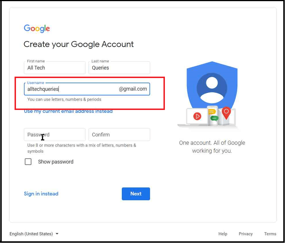 create a new Gmail account by mobile number, create a new Gmail account, create Gmail account