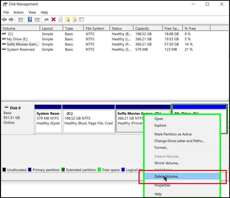 Merge Partitions Windows 10