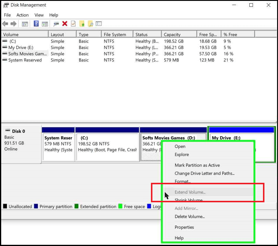 Merge Partitions Windows 10