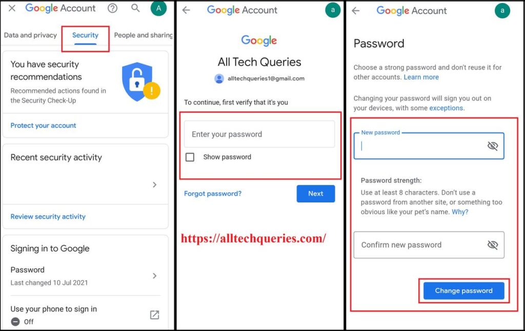 how to change password on gmail, change password on gmail, how to change gmail password in mobile