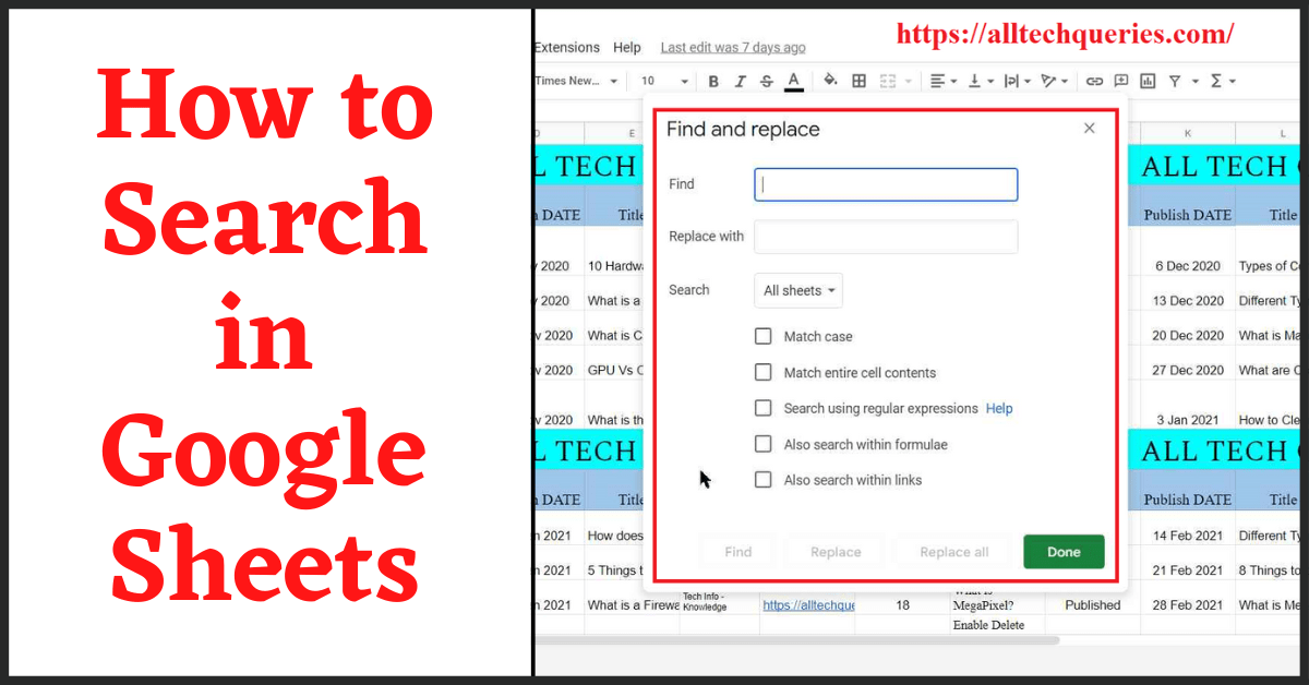 how to search in google sheets, search in google sheets, find and replace google sheets, google sheets how to search only one column