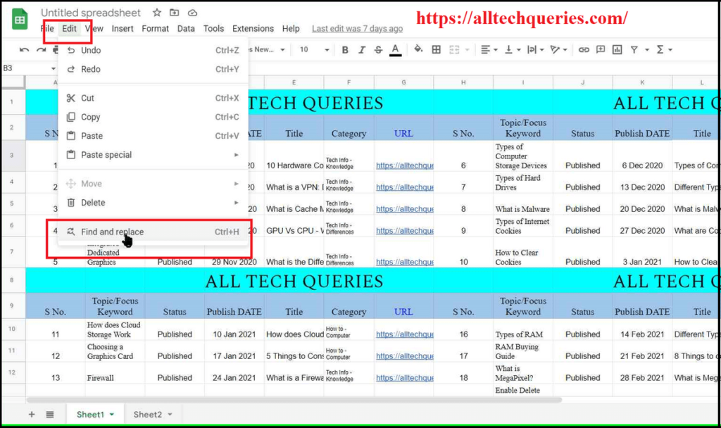 how to search in google sheets, search in google sheets, find and replace google sheets, google sheets how to search only one column